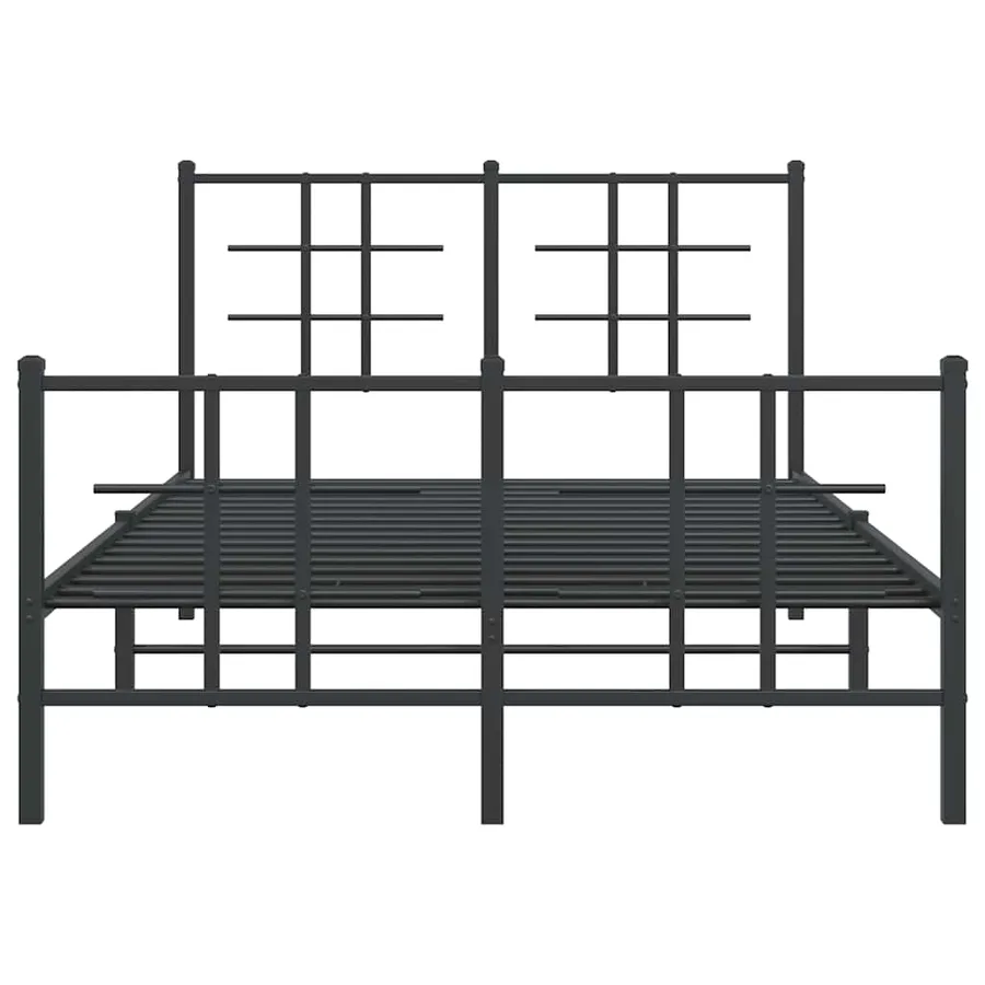 Cadre de lit métal sans matelas avec pied de lit noir 120x190cm - 5