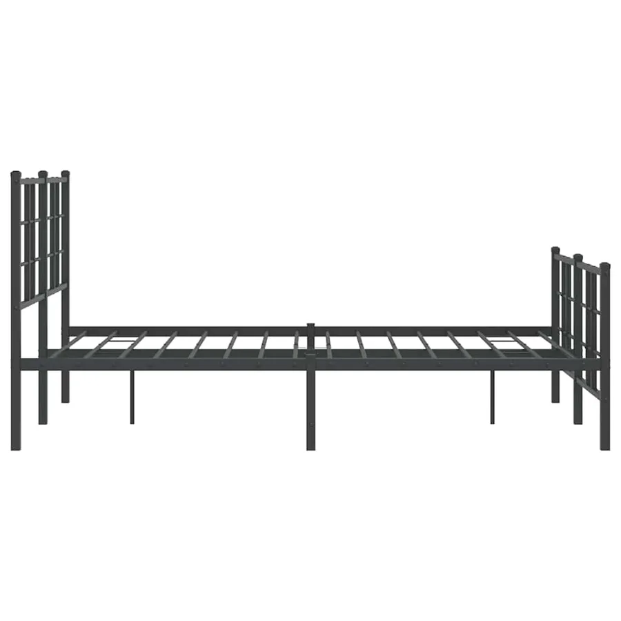 Cadre de lit métal sans matelas avec pied de lit noir 120x190cm - 6