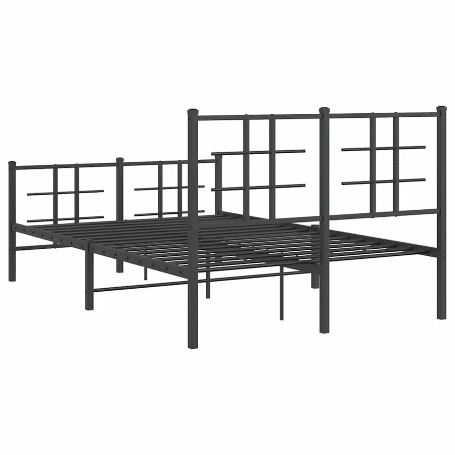 Cadre de lit métal sans matelas avec pied de lit noir 120x190cm - 7