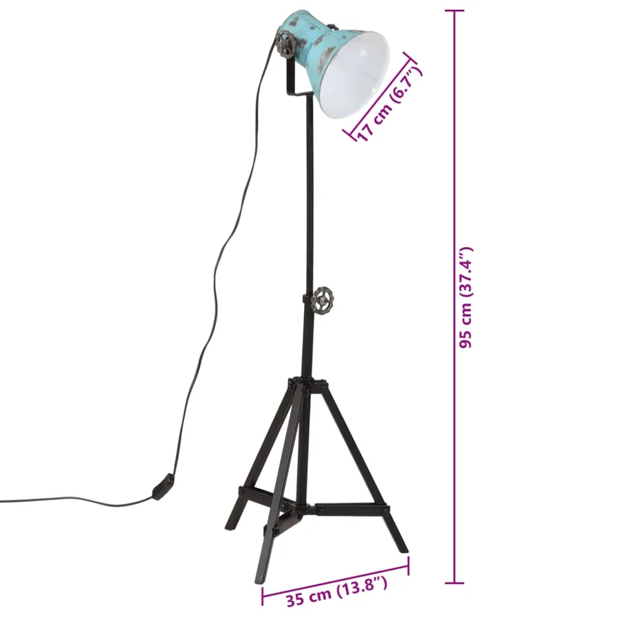 Lampadaire 25 W bleu délavé 35x35x65/95 cm E27 - 11