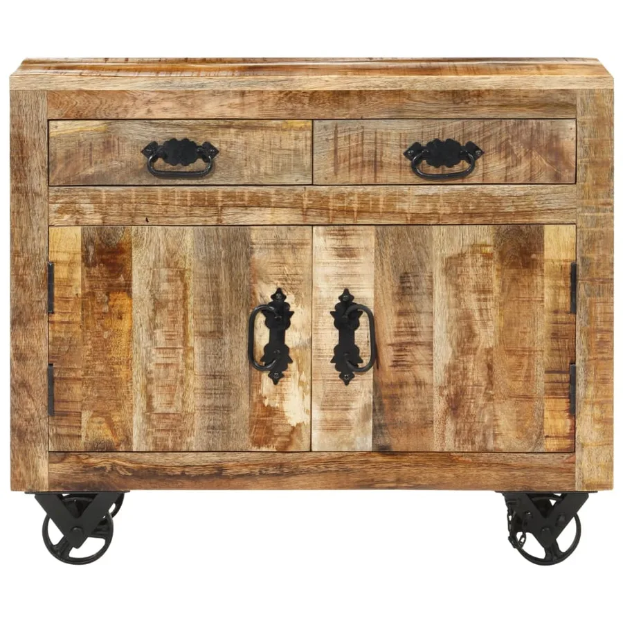 Buffet 80x30x65 cm bois de manguier brut massif - 3
