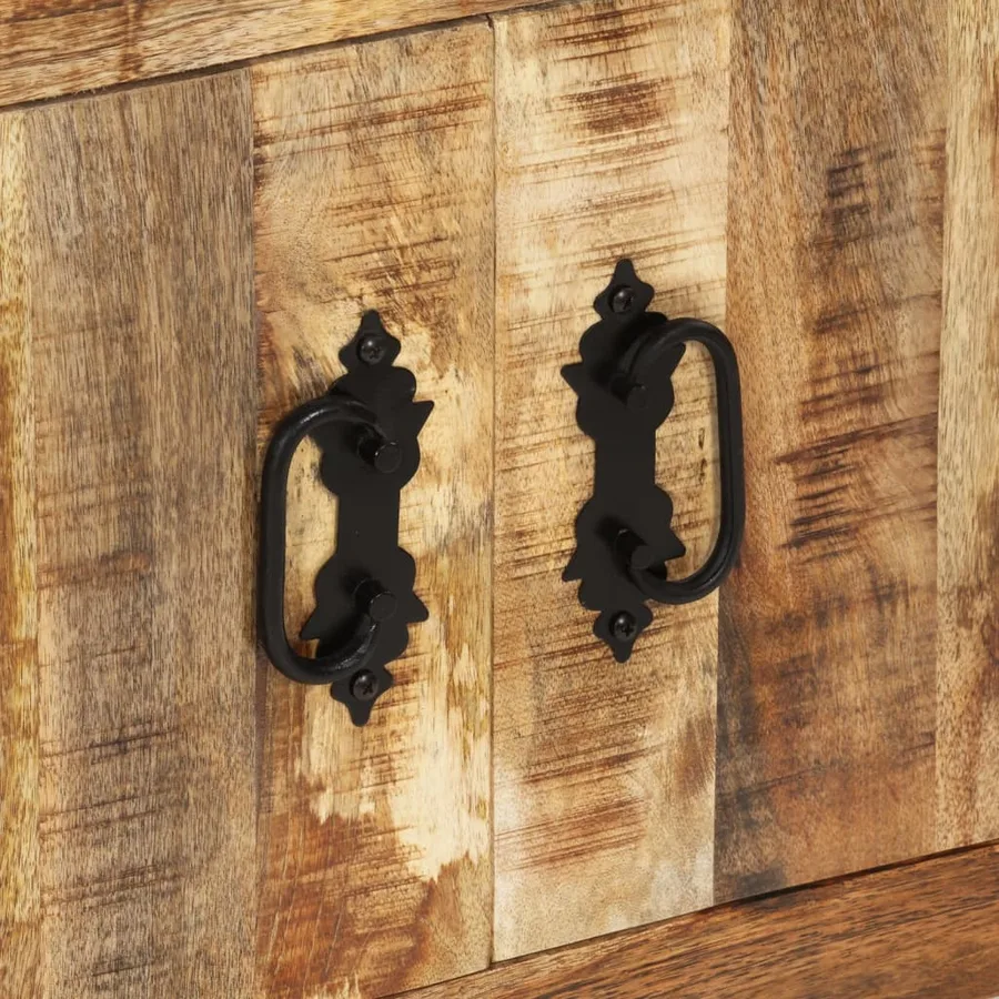 Buffet 80x30x65 cm bois de manguier brut massif - 6