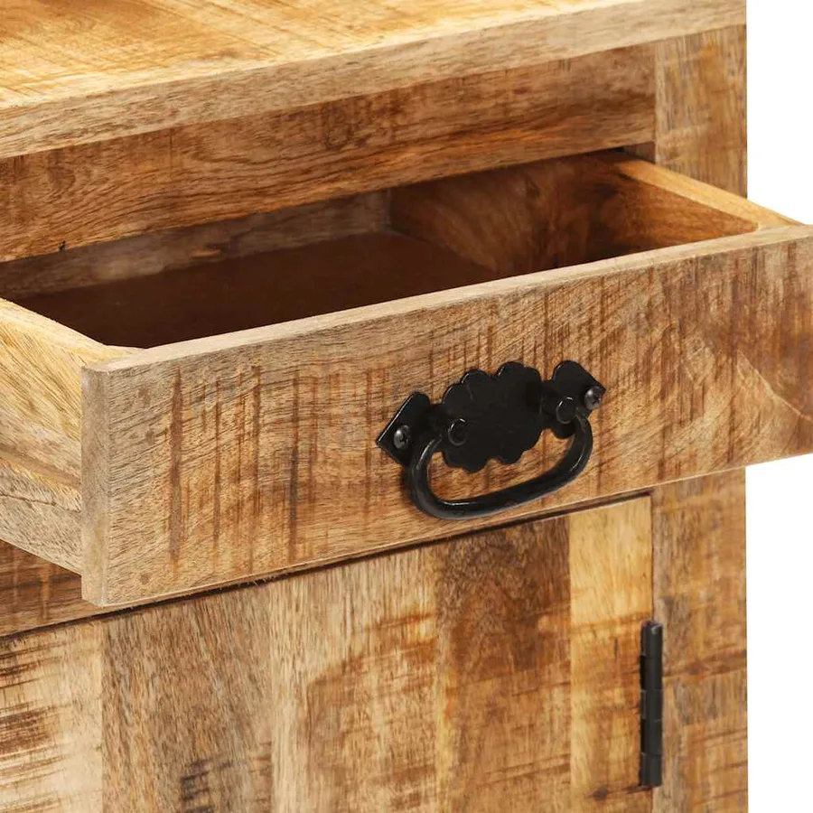Buffet 80x30x65 cm bois de manguier brut massif - 7