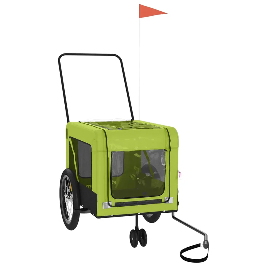 Remorque de vélo pour animaux de compagnie vert et noir - 2
