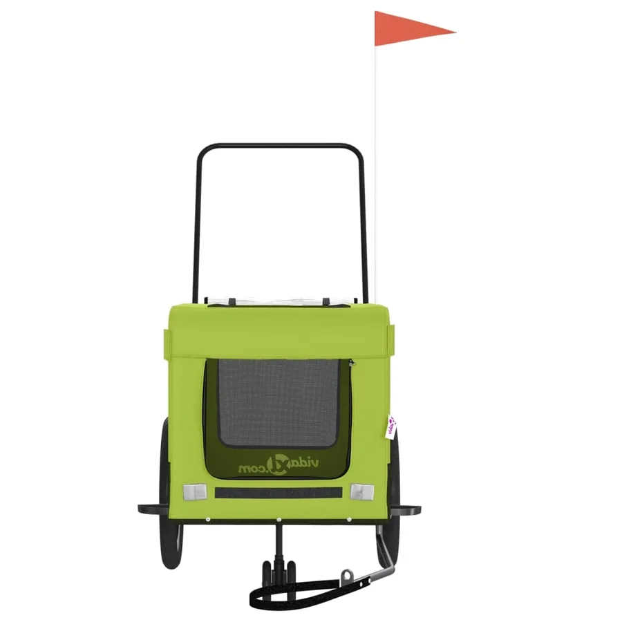 Remorque de vélo pour animaux de compagnie vert et noir - 5