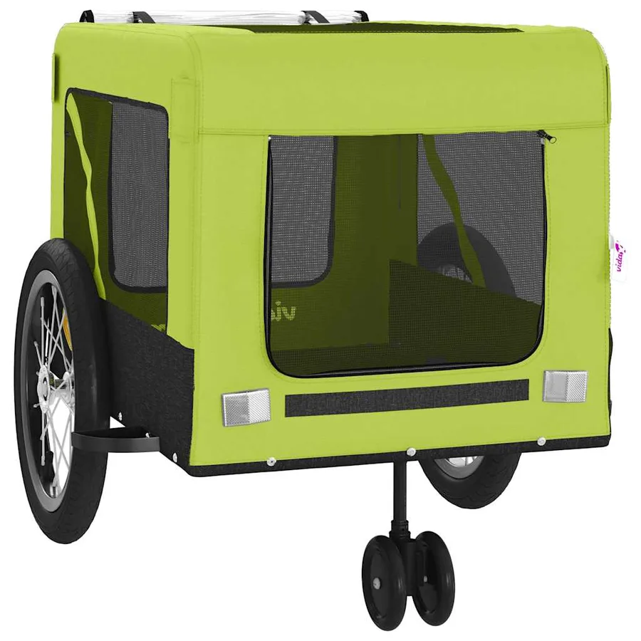 Remorque de vélo pour animaux de compagnie vert et noir - 6