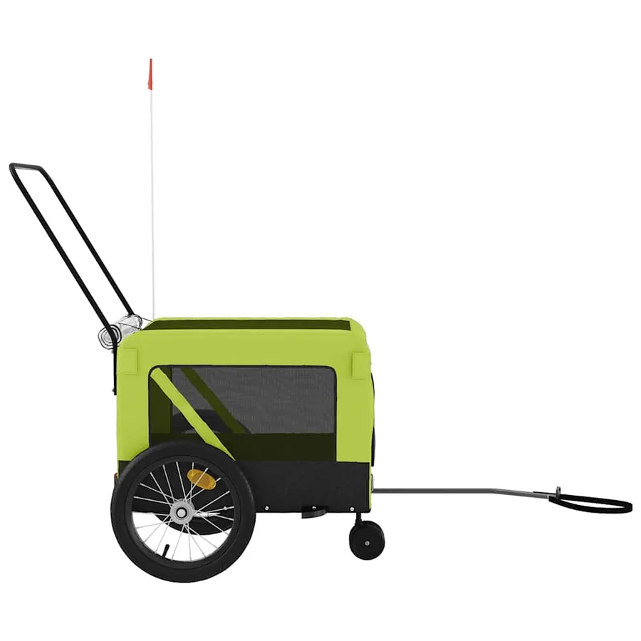 Remorque de vélo pour animaux de compagnie vert et noir - 7
