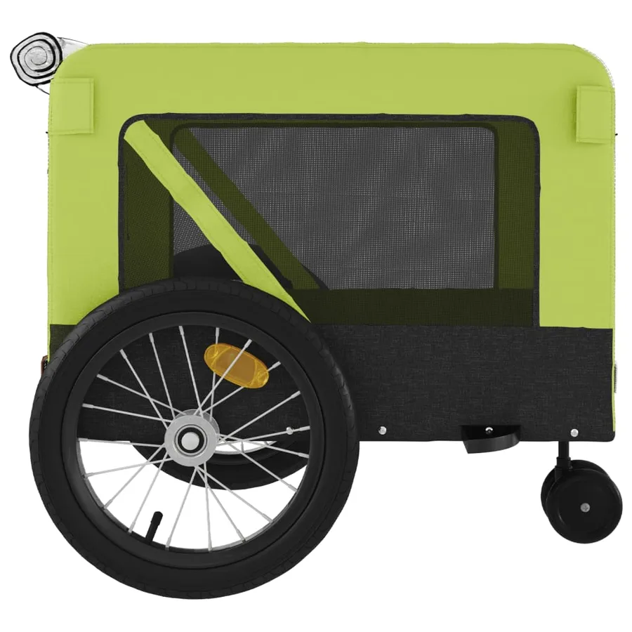 Remorque de vélo pour animaux de compagnie vert et noir - 8