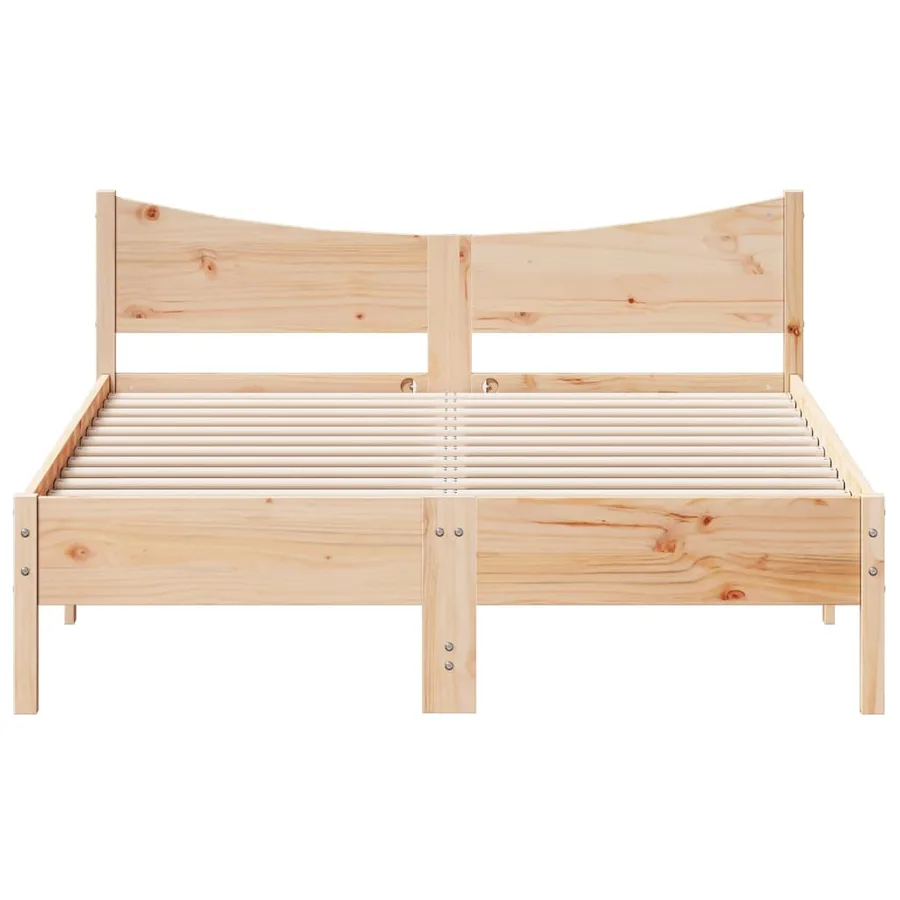 Cadre de lit sans matelas 140x190 cm bois de pin massif - 4
