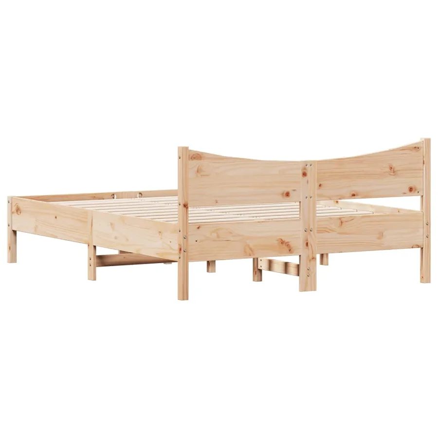 Cadre de lit sans matelas 140x190 cm bois de pin massif - 6