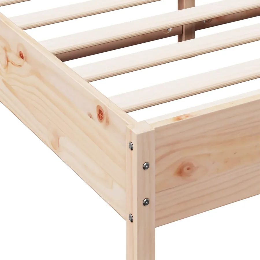 Cadre de lit sans matelas 140x190 cm bois de pin massif - 7