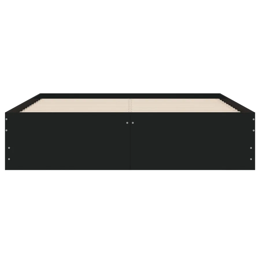 Cadre de lit avec tiroirs sans matelas noir 135x190 cm - 6