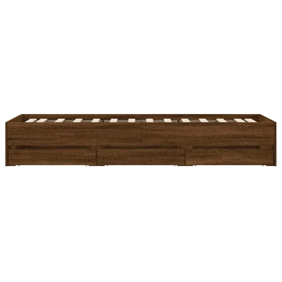 Cadre de lit avec tiroirs sans matelas chêne marron 90x200 cm - 7