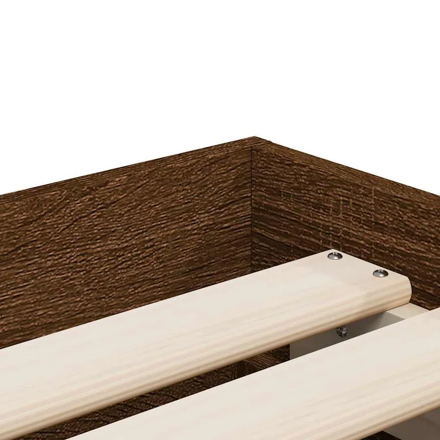 Cadre de lit avec tiroirs sans matelas chêne marron 90x200 cm - 9
