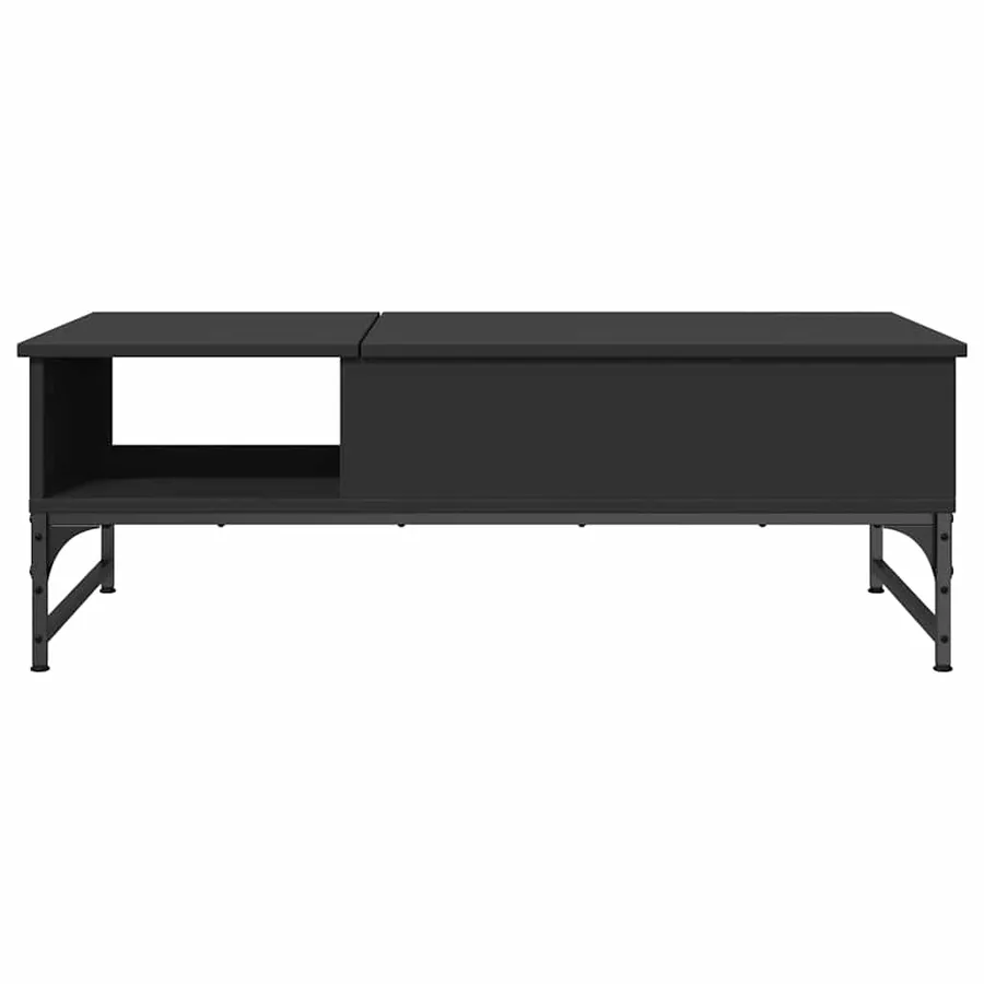 Table basse noir 100x50x35 cm bois d'ingénierie et métal - 5
