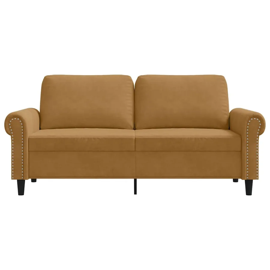 Canapé à 2 places Marron 140 cm Velours - 4