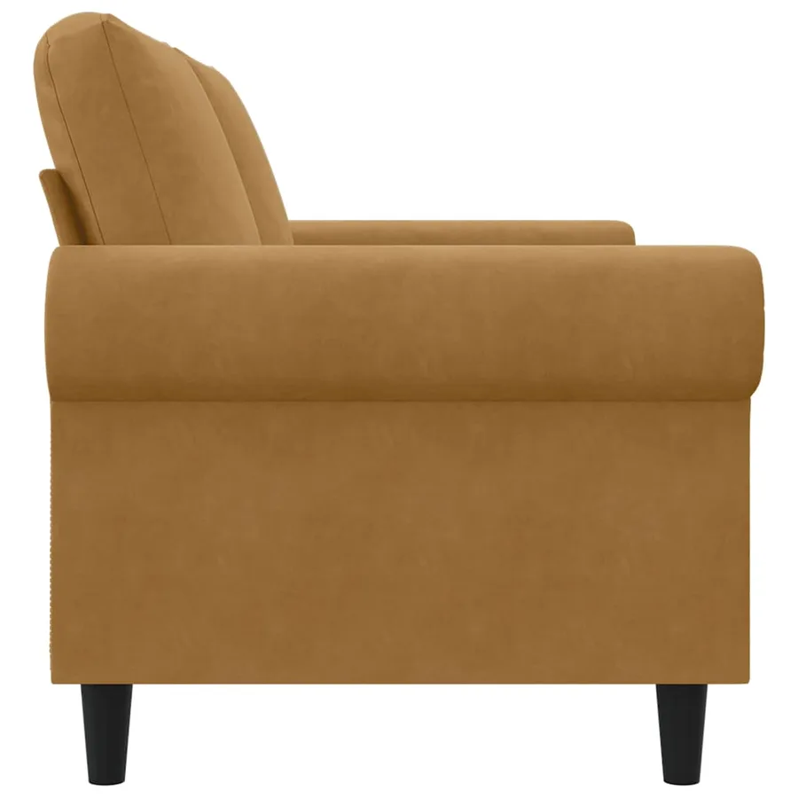 Canapé à 2 places Marron 140 cm Velours - 5
