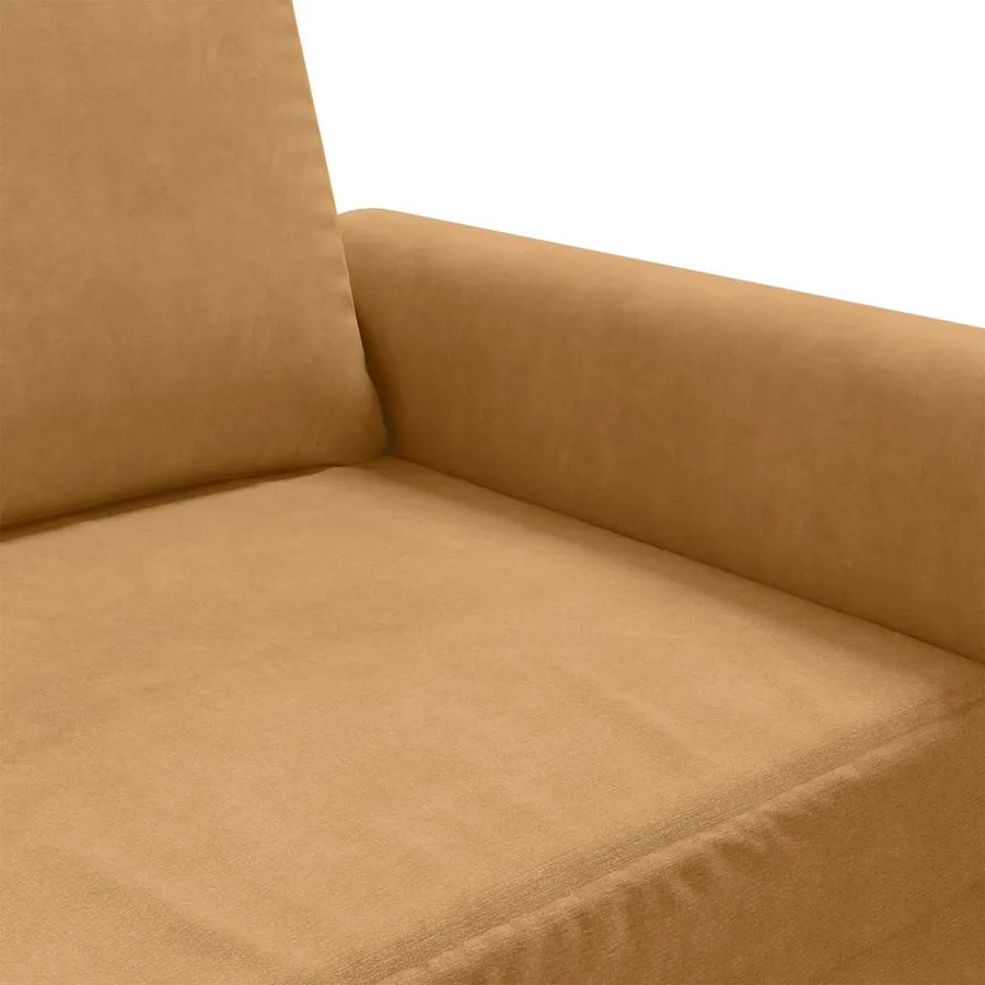 Canapé à 2 places Marron 140 cm Velours - 7