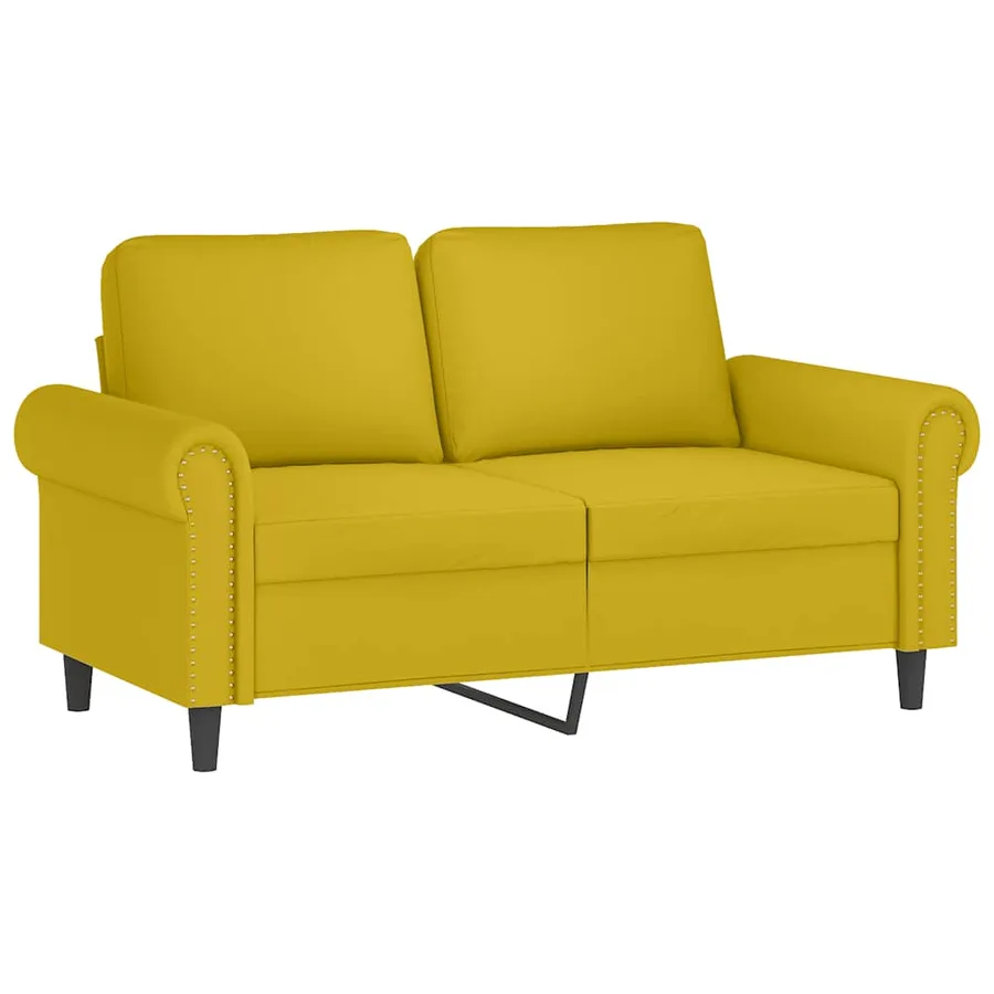 Ensemble de canapés 3 pcs avec coussins jaune velours - 3