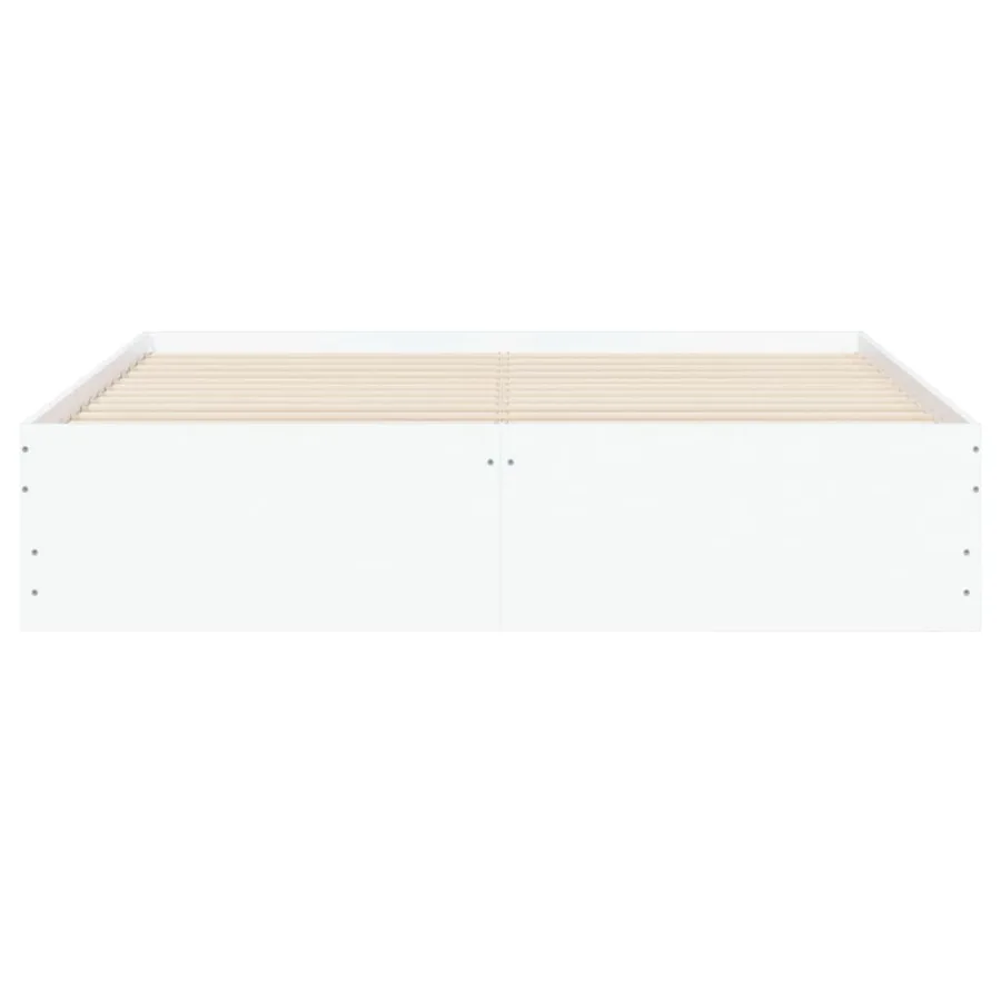 Cadre de lit avec tiroirs sans matelas blanc 150x200 cm - 6