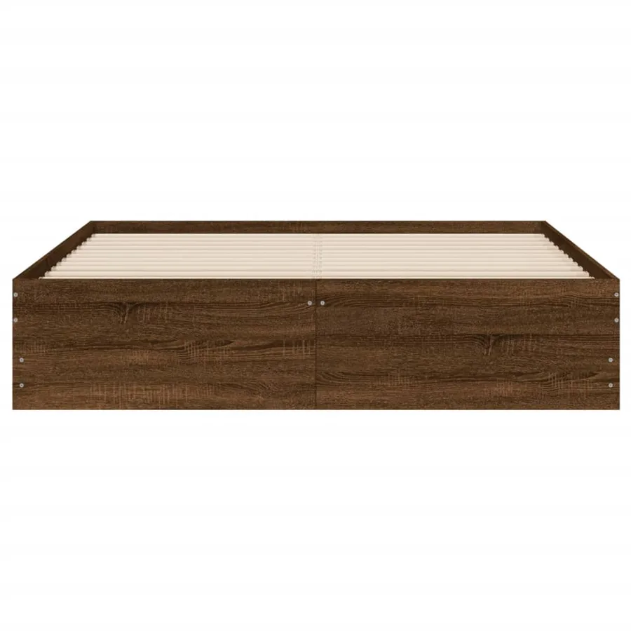 Cadre de lit avec tiroirs sans matelas chêne marron 150x200 cm - 6