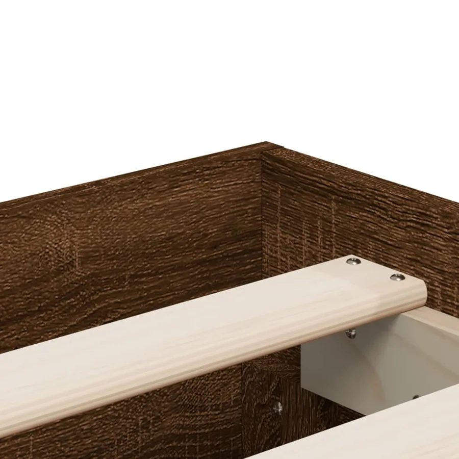 Cadre de lit avec tiroirs sans matelas chêne marron 150x200 cm - 9