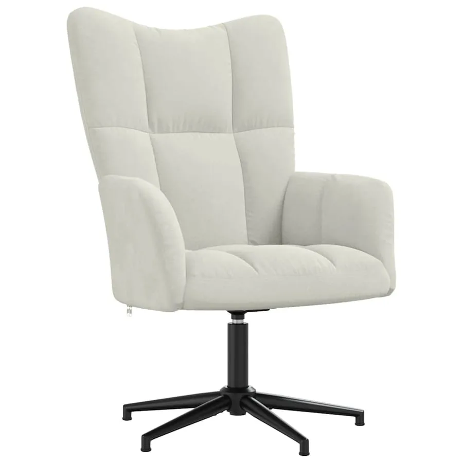 Chaise de relaxation Blanc crème Velours - 2