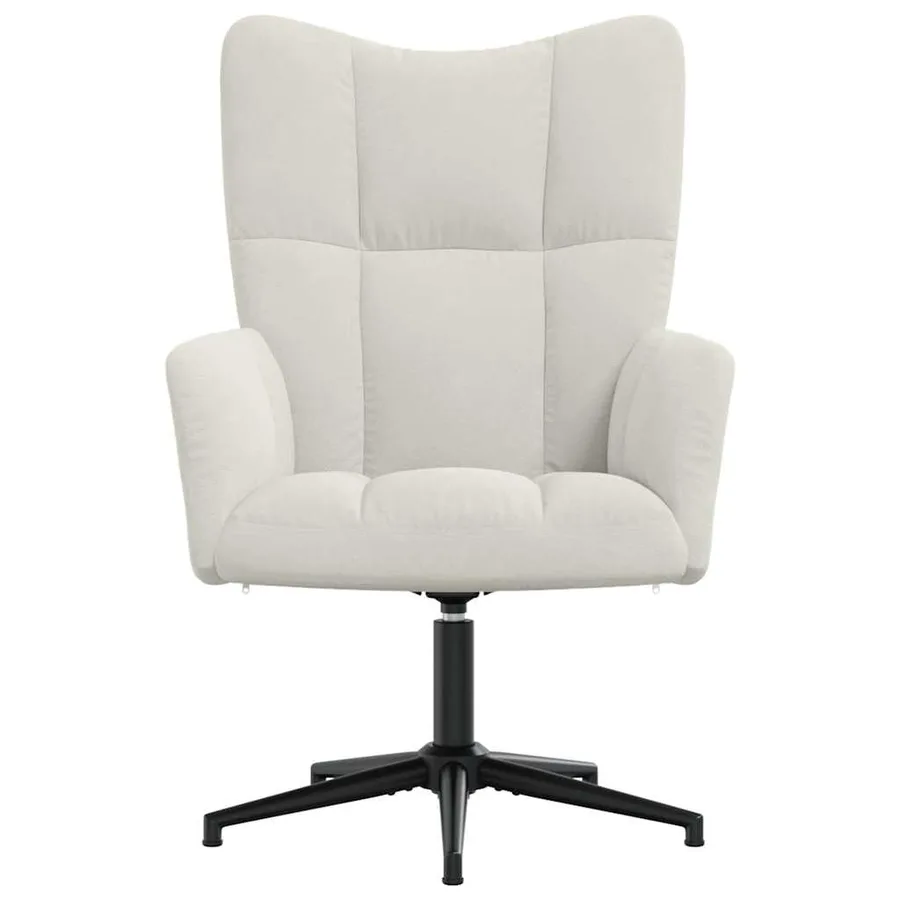 Chaise de relaxation Blanc crème Velours - 3