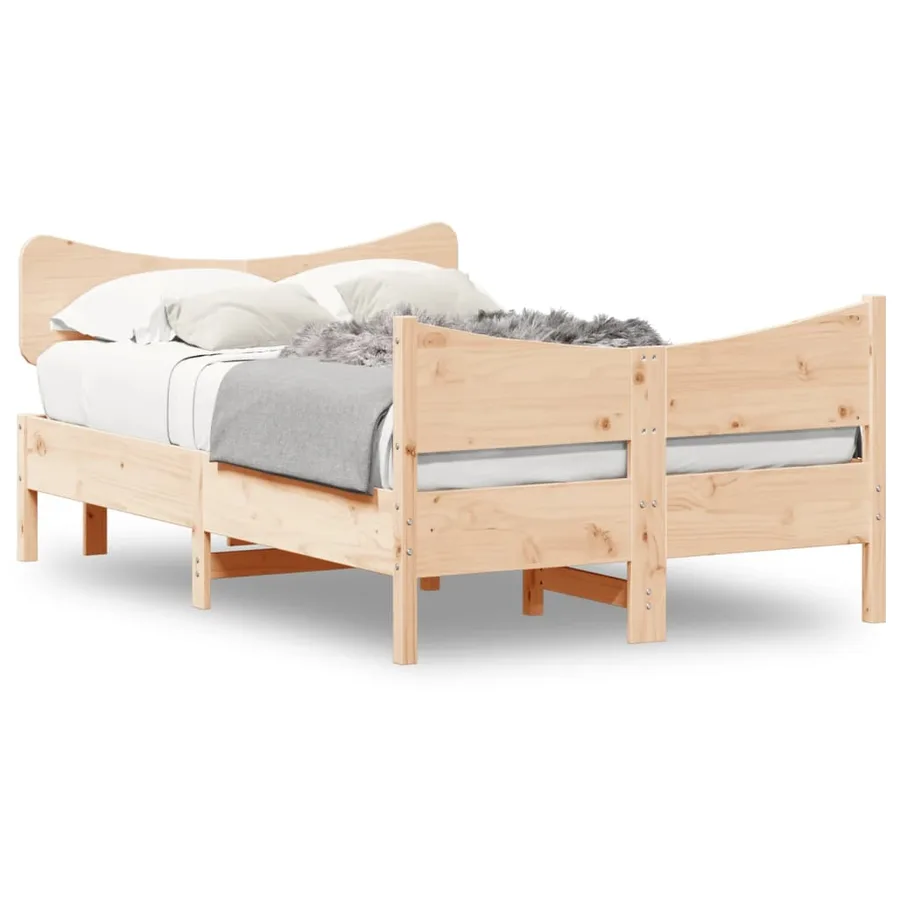 Cadre de lit sans matelas 120x190 cm bois de pin massif - 2