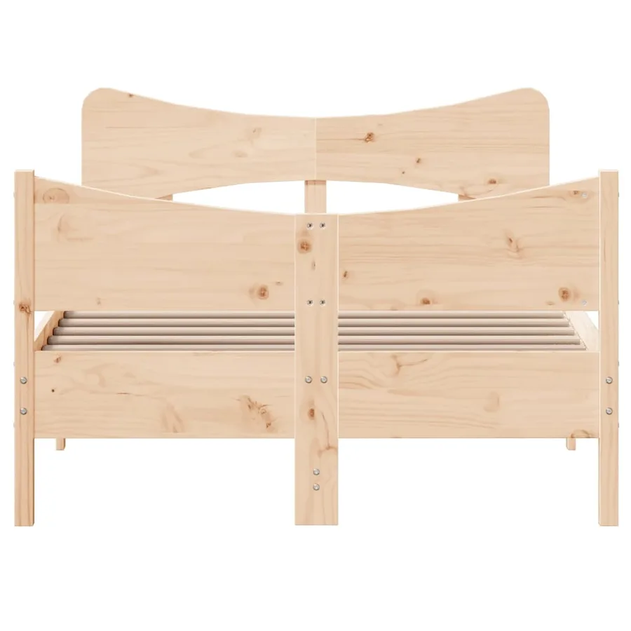 Cadre de lit sans matelas 120x190 cm bois de pin massif - 4