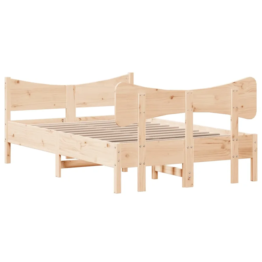 Cadre de lit sans matelas 120x190 cm bois de pin massif - 6