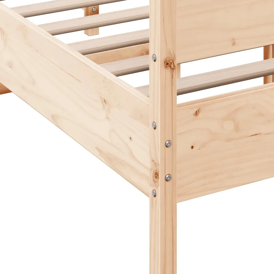 Cadre de lit sans matelas 120x190 cm bois de pin massif - 7