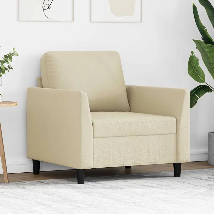 Fauteuil Crème 60 cm Velours