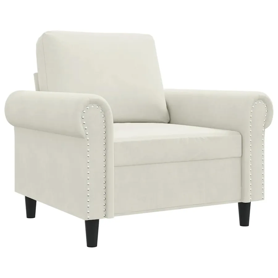 Fauteuil Crème 60 cm Velours - 2