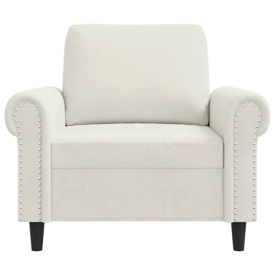 Fauteuil Crème 60 cm Velours - 4
