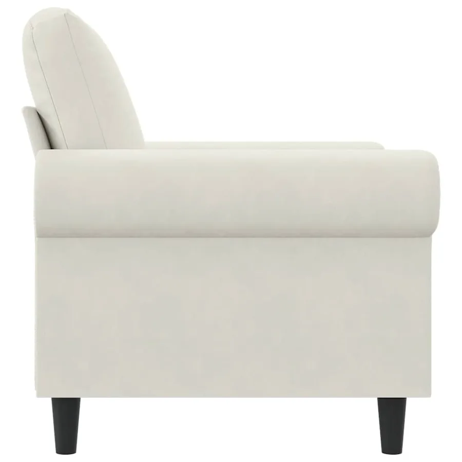 Fauteuil Crème 60 cm Velours - 5