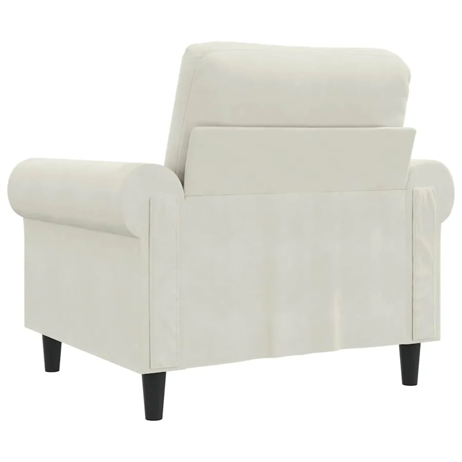 Fauteuil Crème 60 cm Velours - 6