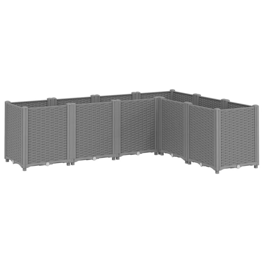 Jardinière gris clair 160x120x53 cm polypropylène - 2