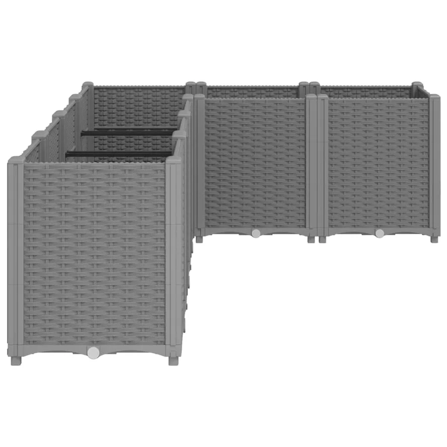 Jardinière gris clair 160x120x53 cm polypropylène - 4