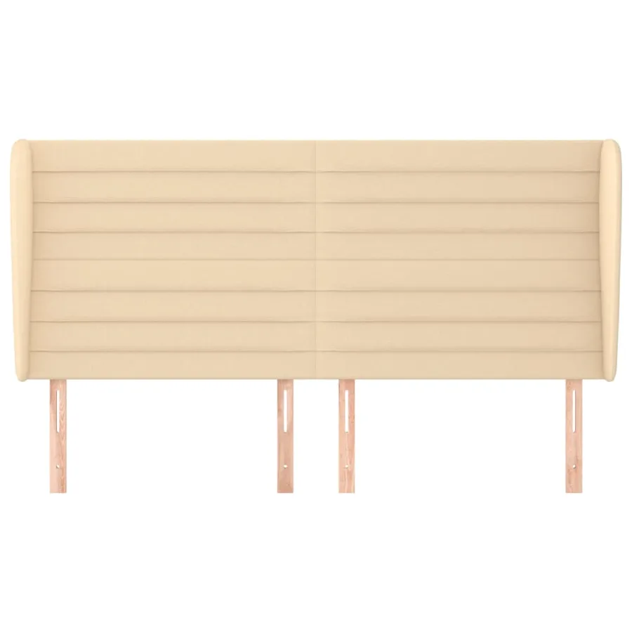 Tête de lit avec oreilles Crème 203x23x118/128 cm Tissu - 3