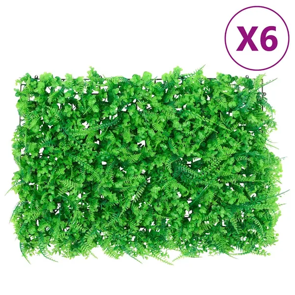 Clôture feuilles de fougère artificielles 6 pcs vert 40x60 cm
