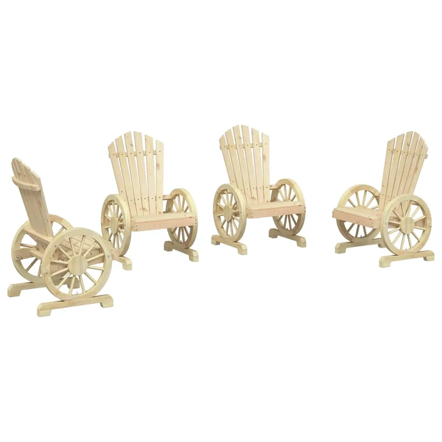 Chaises de jardin Adirondack lot de 4 bois de sapin massif - 2
