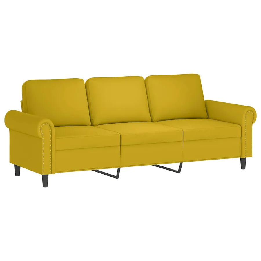 Ensemble de canapés 4 pcs avec coussins jaune velours - 5