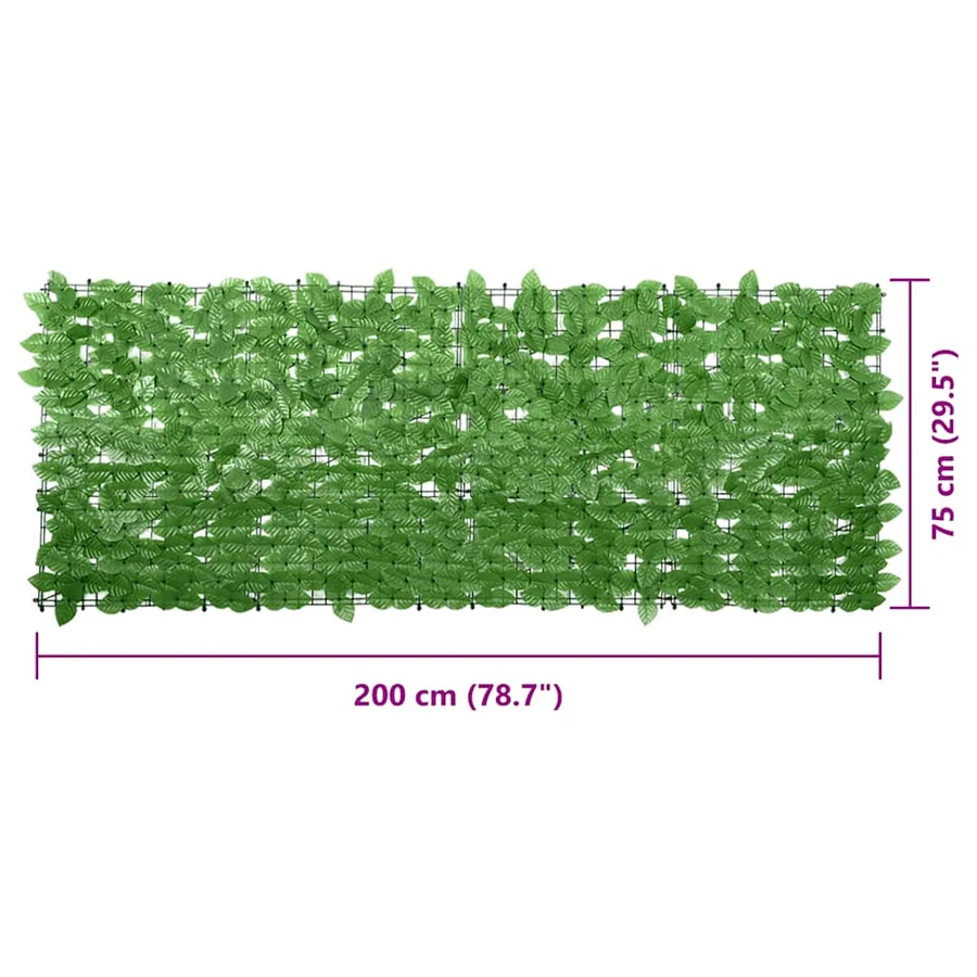 Écran de balcon avec feuilles vert 200x75 cm - 6
