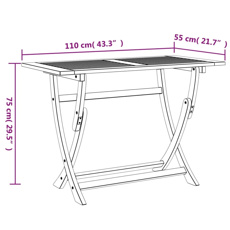 Ensemble à manger de jardin 5 pcs Bois d'acacia solide - 10