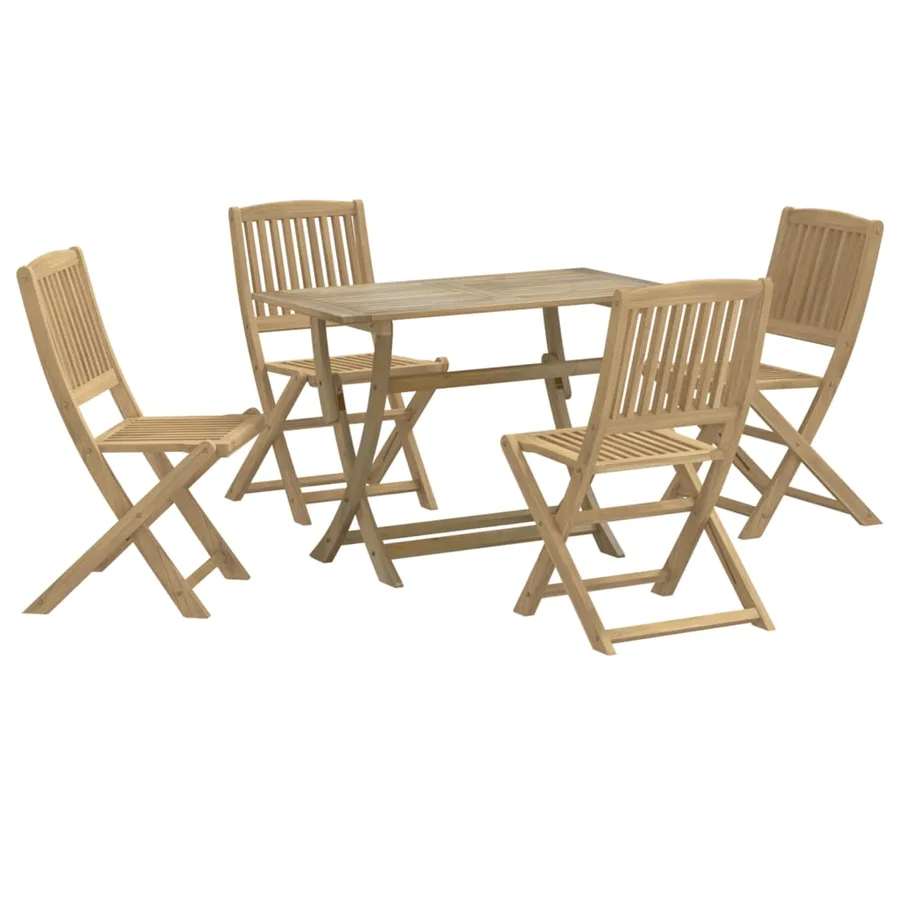 Ensemble à manger de jardin 5 pcs Bois d'acacia solide - 2