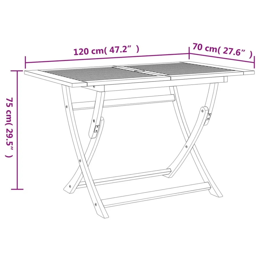 Ensemble à manger de jardin 5 pcs Bois d'acacia solide - 10