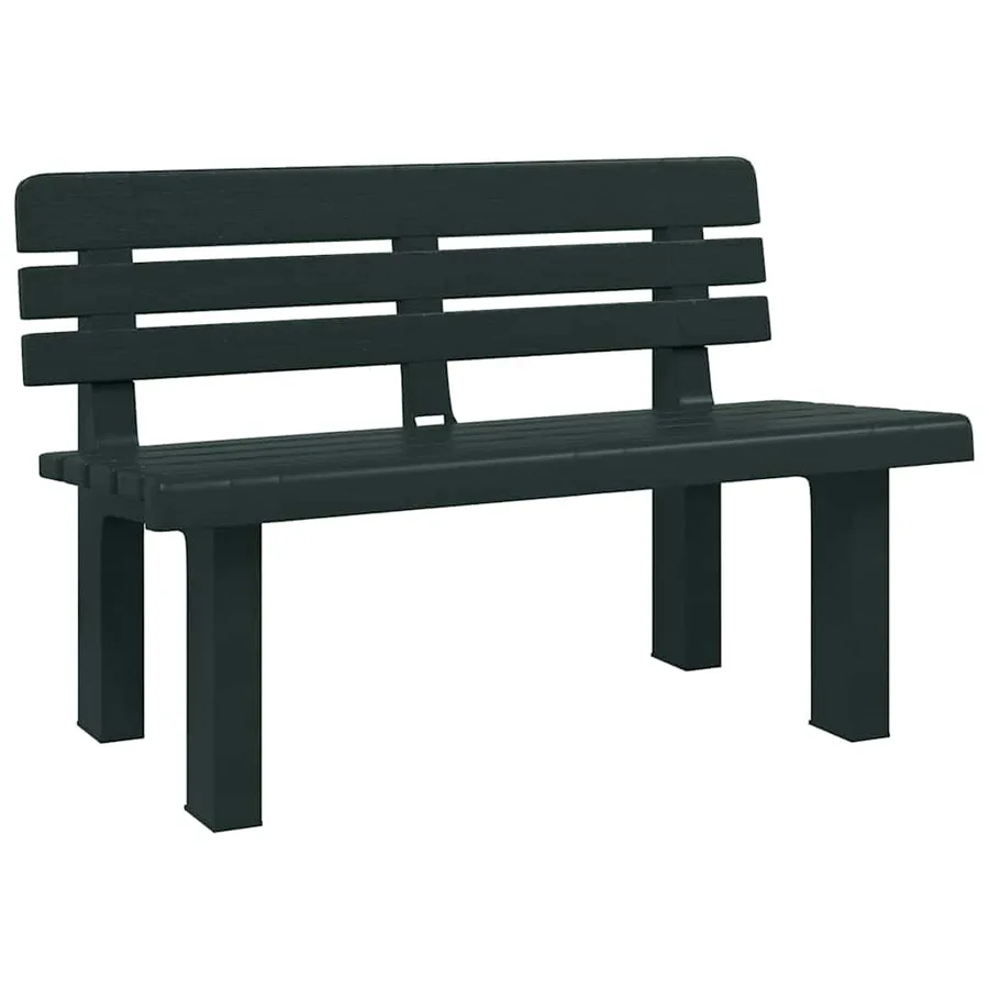 Banc de jardin vert 110x52x71 cm polypropylène - 2