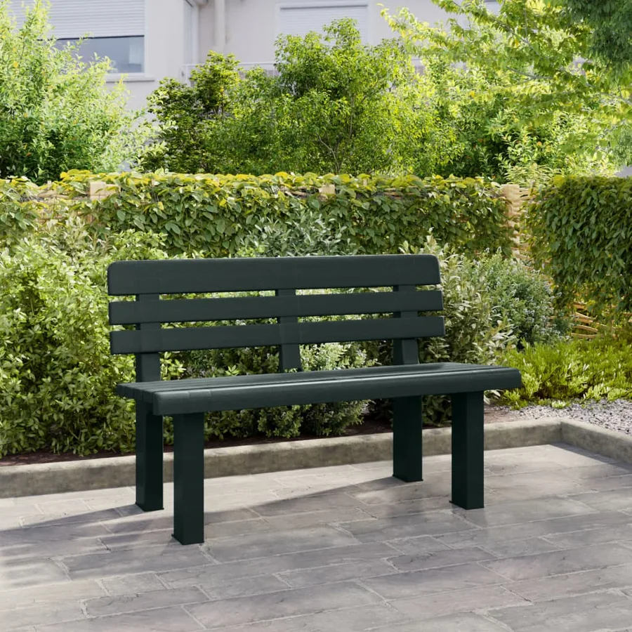 Banc de jardin vert 110x52x71 cm polypropylène - 3