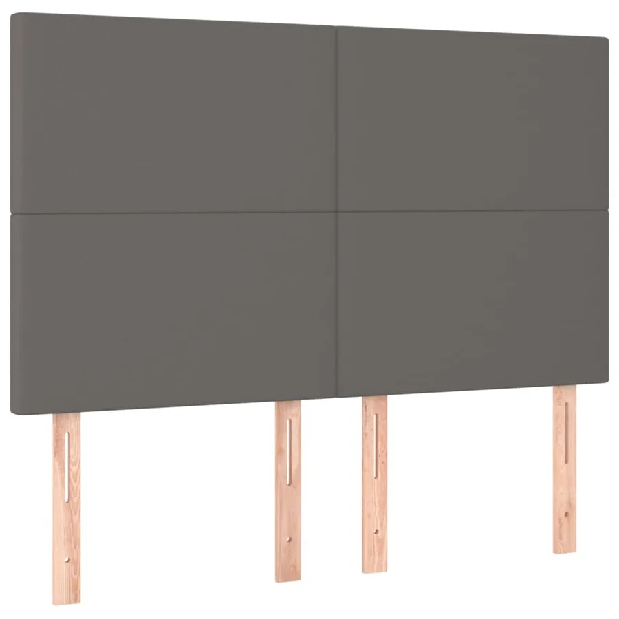 Sommier à lattes de lit avec matelas Gris 140x190 cm Similicuir - 5